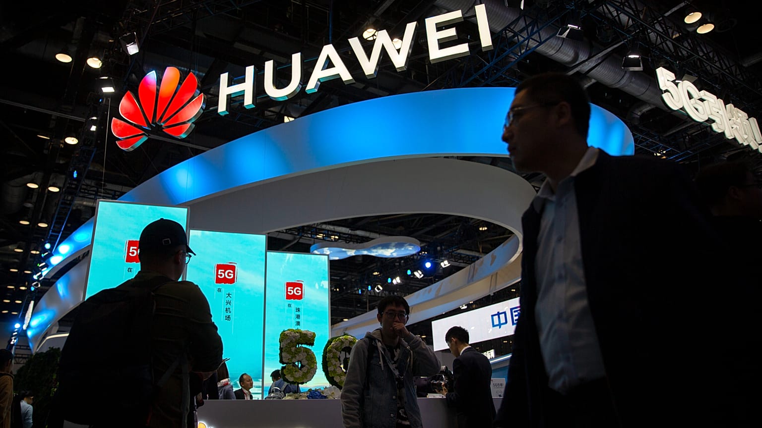 Stand di Huawei a una fiera tecnologica. Immagine di repertorio 2019