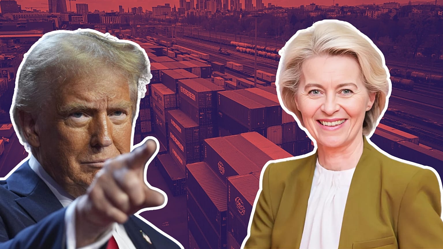 Contenedores apilados en una terminal de carga en Fráncfort, Alemania, el 1 de abril de 2025. 