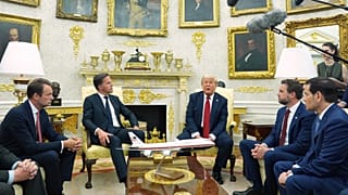 O Presidente dos EUA, Donald Trump, e o Secretário-Geral da NATO, Mark Rutte, dão uma conferência de imprensa na Casa Branca, a 14 de julho de 2025