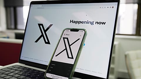 The X application seen on a phone and computer.
