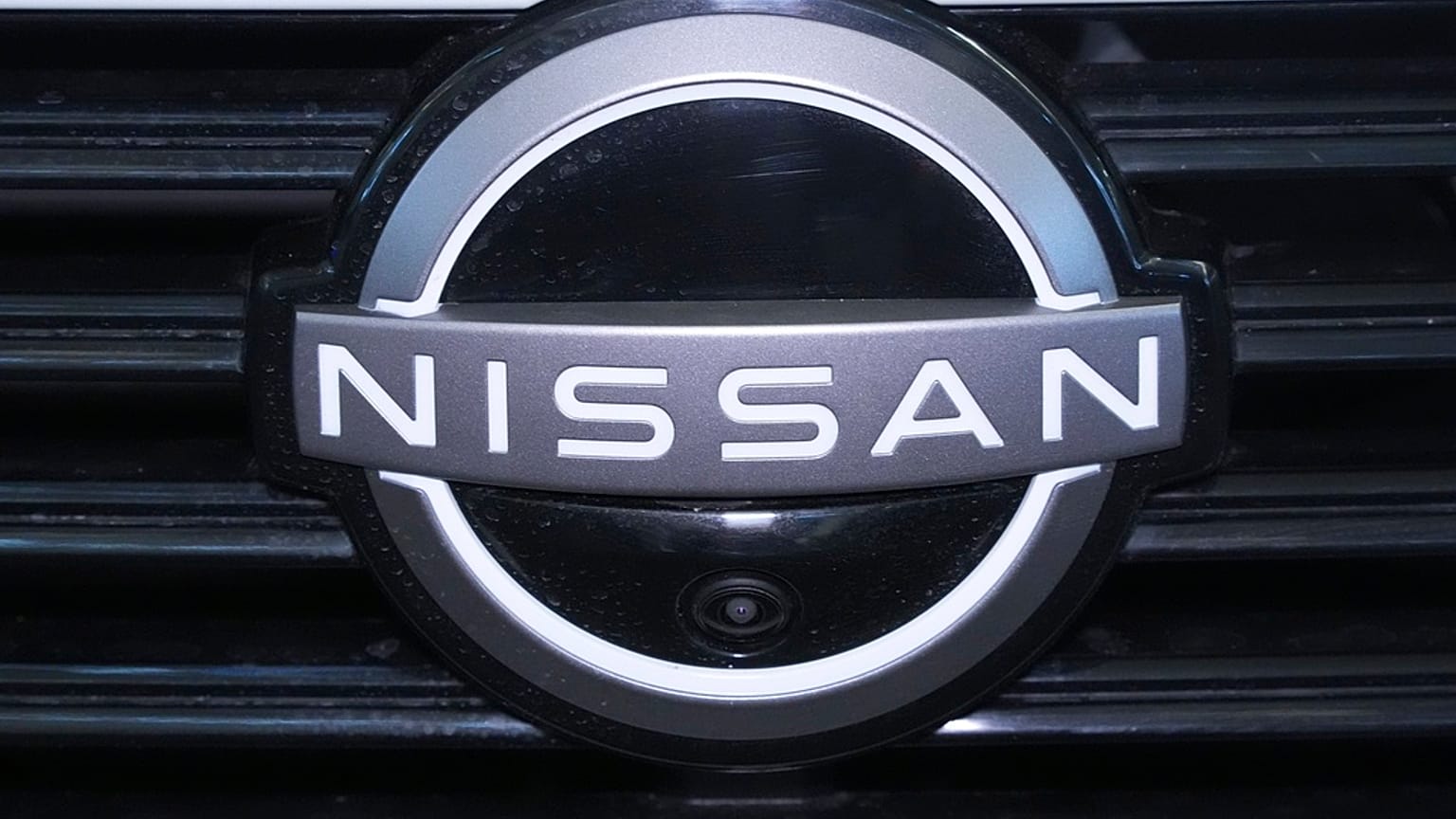 This is the Nissan logo on the grill of a 2025 Nissan Murano Platinum SUV on display at the Pittsburgh International Auto Show in Pittsburgh, 14 February, 2025. 