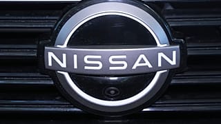 This is the Nissan logo on the grill of a 2025 Nissan Murano Platinum SUV on display at the Pittsburgh International Auto Show in Pittsburgh, 14 February, 2025. 