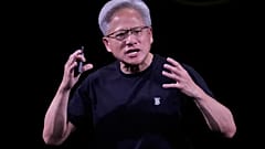 NVIDIA CEO Jensen Huang delivers his keynote address at the Vivatech fair in Paris. 11 June 2025.