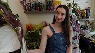 Fashion designer Caroline Zimbalist poses in her studio on Friday, June 6, 2025, in the Queens borough of New York. 