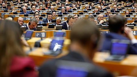 A debate in the European Parliament. 