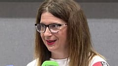 Leire Díez comparece ante los medios en Madrid, el 4 de junio de 2025, en una captura de vídeo