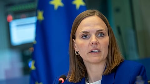Denmark's Digital Minister Caroline Stage Olsen during a session in the European Parliament. 