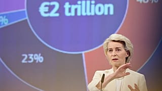 Ursula von der Leyen during the presentation of the new EU budget.