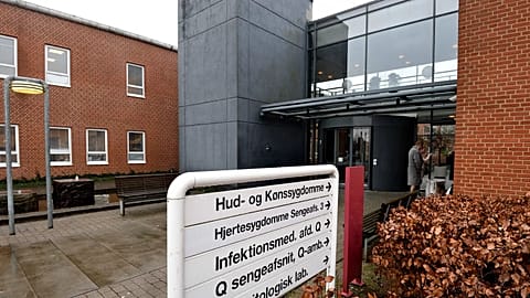 An entrance to the Aarhus University Hospital Wednesday, Jan. 27, 2016. A Danish tourist has been infected by the Zika virus after visiting southern and central America, Danis