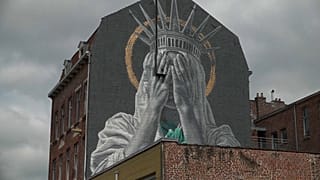 Peinture murale de la Statue de la Liberté par Judith de Leeuw