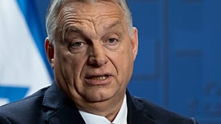 Hungarian Prime Minister Viktor Orban speaks during a press statement at the Carmelite Monastery in the Buda Castle in Budapest, Hungary, Thursday, April 3, 2025.