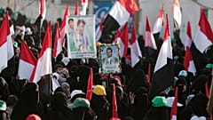 أنصار الحوثيين يشاركون في تجمع جماهيري في صنعاء، اليمن، الثلاثاء 5 ديسمبر/كانون الأول 2017. (AP Photo/Hani Mohammed)