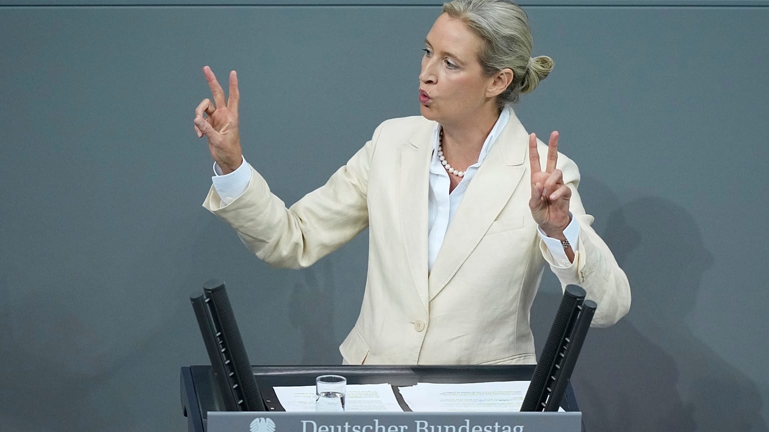 Alice Weidel, copresidenta de Alternativa para Alemania (AfD), en el Bundestag el 9 de julio. 