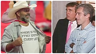 A republikánus konvenció egyik részvevője számon kéri a klienslistát 2024 júliusában; Donald Trump és Jeffrey Epstein 1992-ben