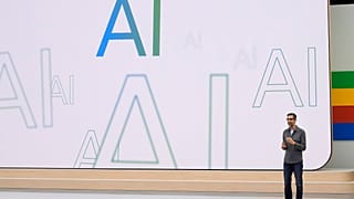 El consejero delegado de Alphabet, Sundar Pichai, habla en un evento de Google.