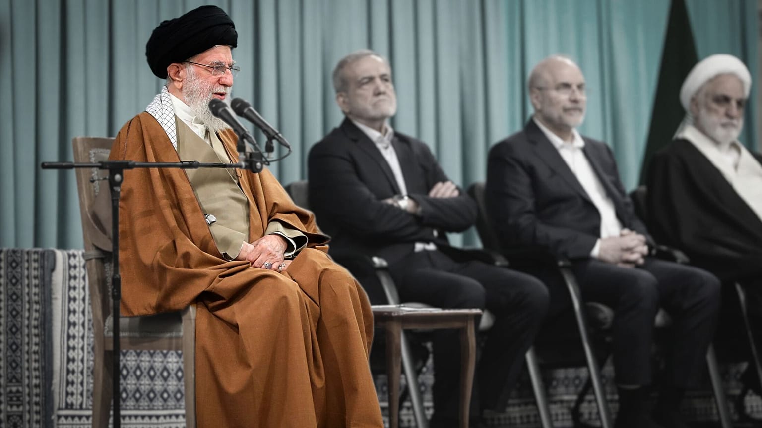 علی خامنه‌ای، مسعود پزشکیان، محمدباقر قالیباف و غلامحسین محسنی اژه‌ای