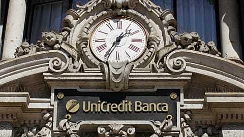 The Unicredit bank headquarters is pictured in Milan, Italy.