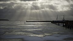 Archív fotó: felhők a Balti-tengeren fekvő német-lengyel Usedom szigete felett