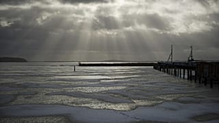 Archív fotó: felhők a Balti-tengeren fekvő német-lengyel Usedom szigete felett