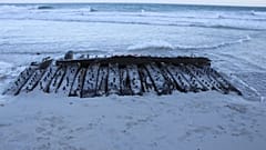 Το ναυάγιο στις ακτές του Sanday στο Orkney, Φεβρουάριος 2024.