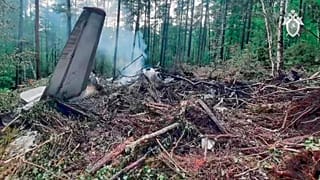 A view of the scene of the Angara Airlines crash south of Tynda, 24 July, 2025