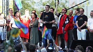 Karácsony Gergely beszédet mond a június 28-ai Budapest Pride-on