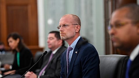 Chairman of the Federal Communications Commission Brendan Carr during a Senate  hearing on Capitol Hill in Washington June 24, 2020.