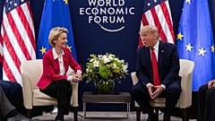 Präsident Donald Trump trifft sich mit der Präsidentin der Europäischen Kommission Ursula von der Leyen auf dem Weltwirtschaftsforum, Dienstag, 21. Januar 2020, in Davos, Schweiz. 