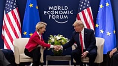 US President Donald Trump meets with European Commission President Ursula von Der Leyen at the World Economic Forum in Davos, 21 January, 2020