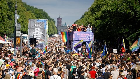 Die 47. Berlin Pride, der Christopher Street Day (CSD), am Samstag, 26. Juli 2025, am Großen Stern in Berlin