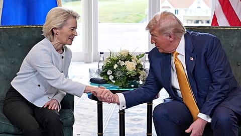 Ursula von der Leyen met with Donald Trump on Sunday.