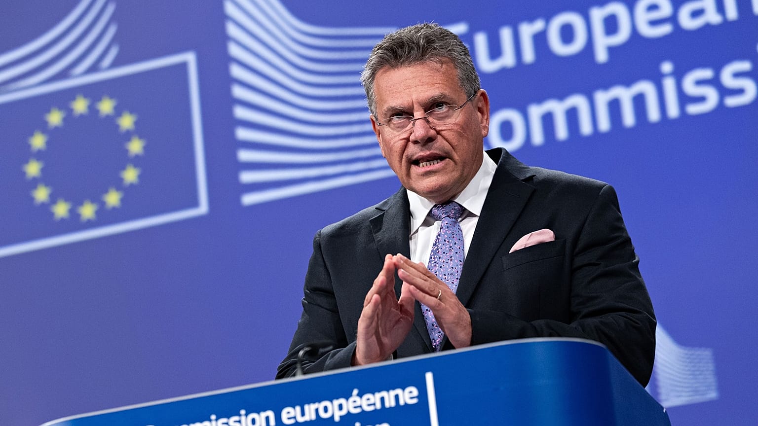 Le commissaire Maroš Šefčovič a défendu l'accord commercial entre l'UE et les États-Unis.