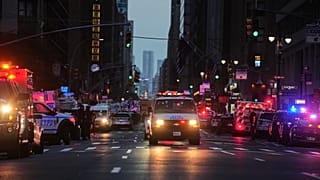 Rendőrségi járművek lepték el a vérengzés helyszínét Manhattanben