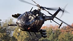 A BO105 anti-tank helicopter flies during a demonstration event held for the media by the Bundeswehr in Munster, 28 September, 2011 