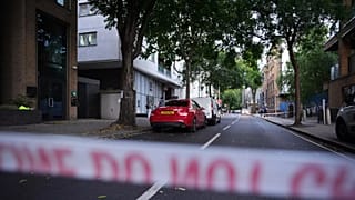 The scene in Southwark where four people were stabbed at an unnamed business, 28 July, 2025