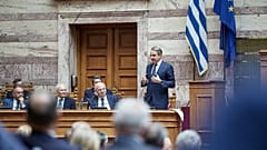 Ο πρωθυπουργός Κυριάκος Μητσοτάκης στη συζήτηση στη Βουλή