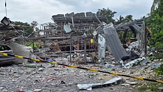 The damage after an explosion at a fireworks factory in Suphan Buri province, 30 July, 2025