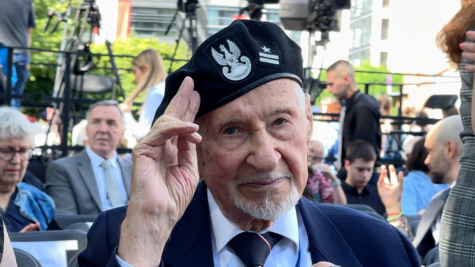 Prof. Leszek Żukowski pseudonim "Antek", uczestnik Powstania Warszawskiego, żołnierz AK oraz Szarych Szeregów, ostatni żyjący polski więzień KL Flossenbürg, 30.07.2025 r.