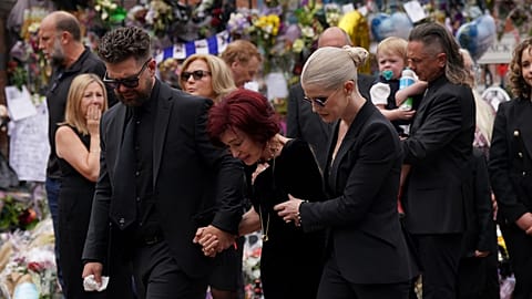 Birmingham honours Ozzy Osbourne as hearse passes through city - pictured: Jack Osbourne, Sharon Osbourne and Kelly Osbourne - 30 July 2025
