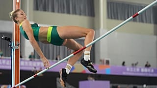 FILE: Eleanor Patterson of Australia competes in the women's high jump at the World Athletics Indoor Championships in Nanjing, 23 March 2025