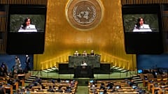 Kanadas Außenministerin Anita Anand spricht vor der Generalversammlung der Vereinten Nationen, Montag, 28. Juli 2025.