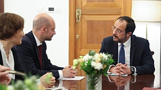 Ο Υπουργός Εξωτερικών της Γαλλίας στο Προεδρικό Μέγαρο της Κύπρου