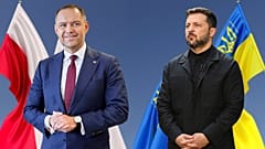 Le président polonais élu Karol Nawrotski et le président ukrainien Volodymyr Zelensky