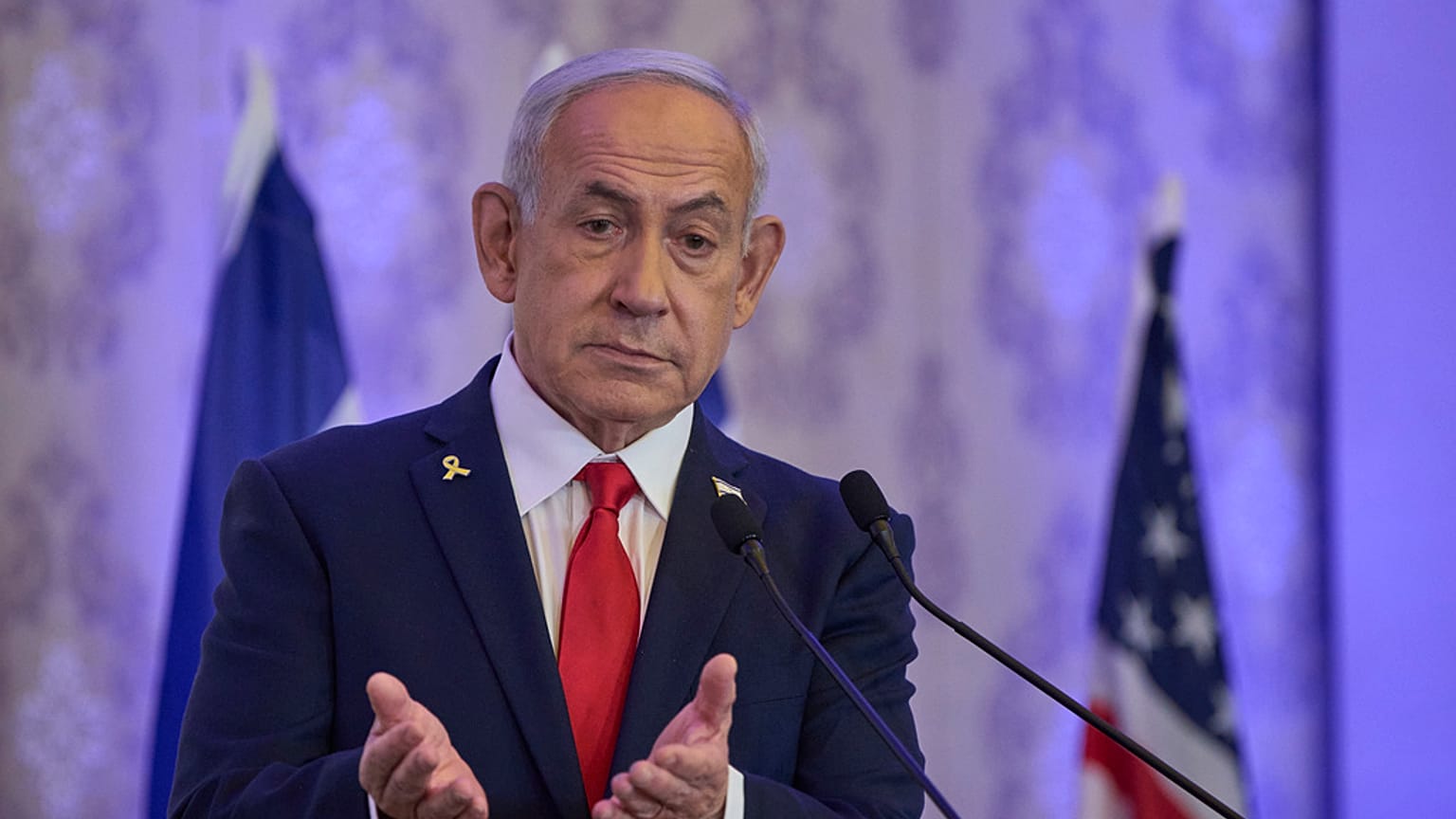 رئيس الوزراء الإسرائيلي بنيامين نتنياهو في مؤتمر في القدس، الأحد 27 يوليو 2025.