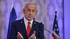 رئيس الوزراء الإسرائيلي بنيامين نتنياهو يتحدث إلى الجمهور في مؤتمر في القدس، الأحد 27 يوليو 2025.