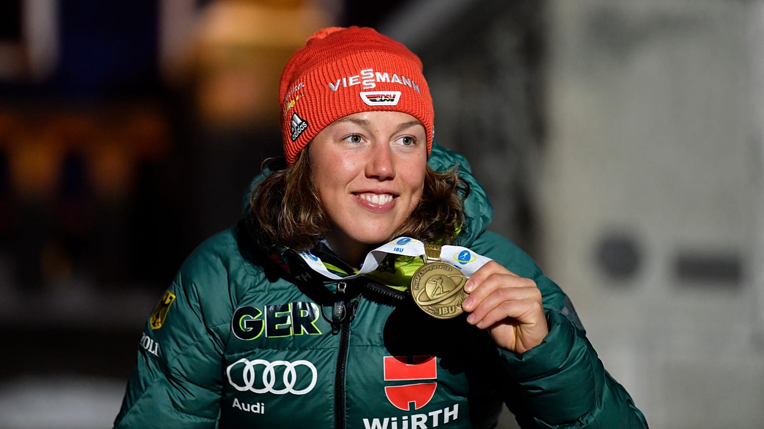 Laura Dahlmeier, İsveç'in Ostersund kentinde düzenlenen IBU Dünya Biatlon Şampiyonası'nda bronz madalya kazanmıştı, 10 Mart 2019