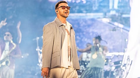 Justin Timberlake performs at the 2025 BottleRock Napa Valley on 24 May 2025, in Napa, California