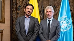 Juan Carlos Florián (izquierda) sostuvo un encuentro con Graeme Reid, experto independiente de Naciones Unidas.