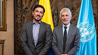 Juan Carlos Florián (izquierda) sostuvo un encuentro con Graeme Reid, experto independiente de Naciones Unidas.