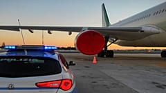 Policía en el aeropuerto de Malpensa